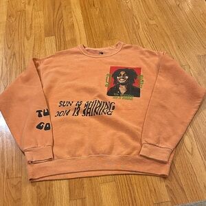 Urban Outfitters Bob Marley Orange Graphic Crewneck Sweater